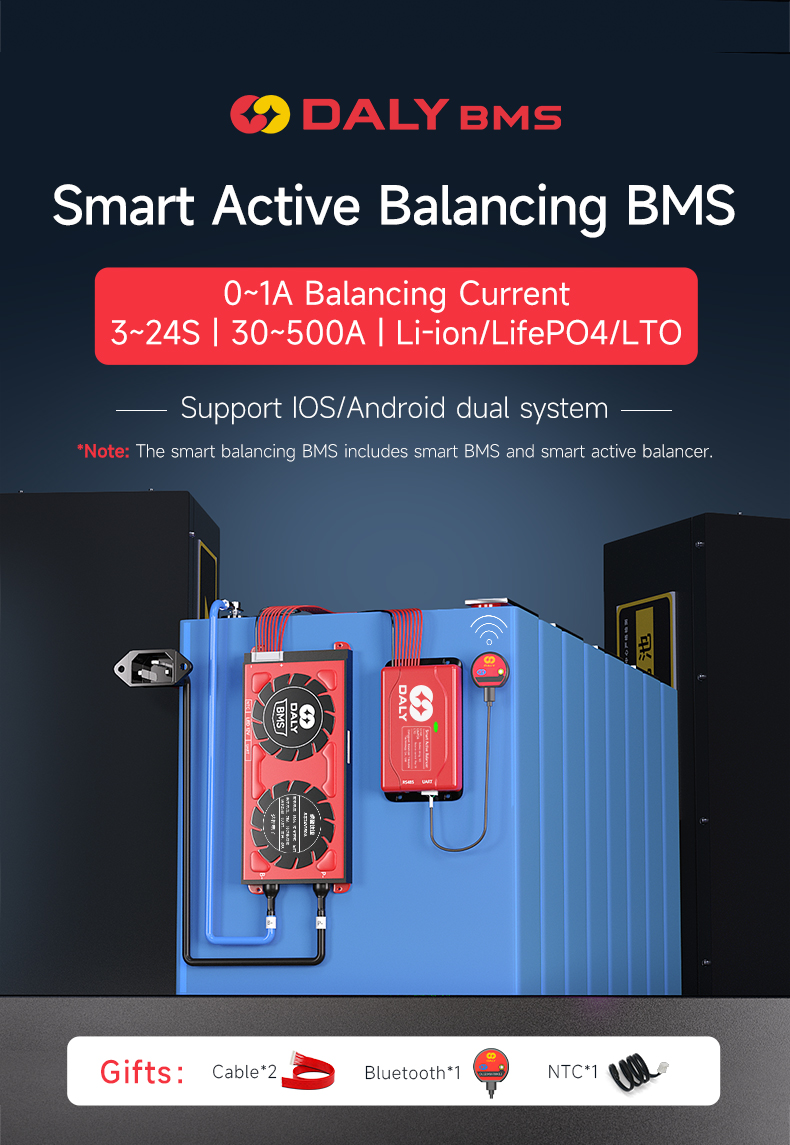 Daly Smart bms Active Balancer APP Board Bluetooth Battery Equalizer BMS  Protection 3S 4S 7S 8S 10S 12S 13S 15S 16S 17S 20S 24S