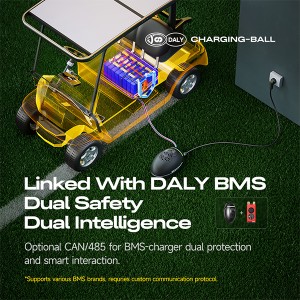DALY Smart 48V 60V 72V 84V 1500W 13-24 ýaş aralygyndaky çagalar üçin 15A 20A 25A litium zarýad beriji, elektrik ulaglary, golf arabalary, awtoulag awtoulaglary, elektrik forkliftleri üçin suw geçirmeýän IP67 we Bluetooth aragatnaşygy bilen ulanylýar.