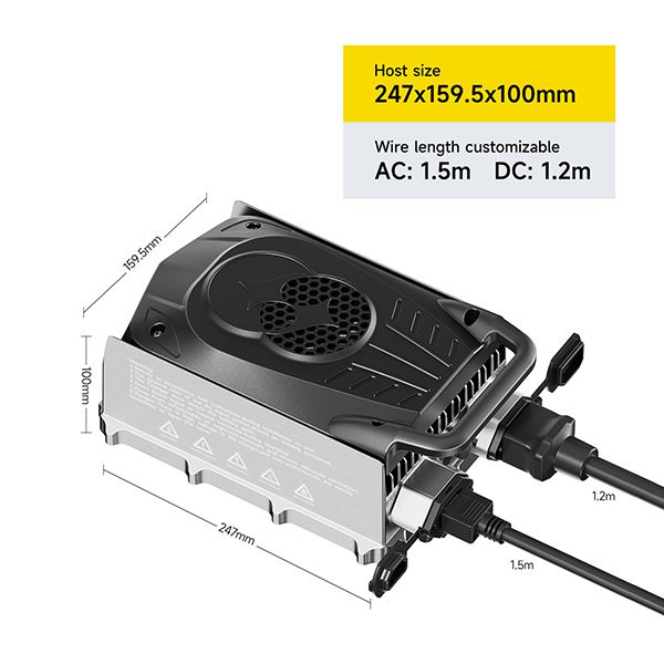 DALY 1500W Portable Smart Charger| 48V–84V (13S–24S) | 15A | Li-ion & LiFePO4 | IP67 Waterproof | ≥93% Efficiency | Bluetooth App + OTA | For Golf Cart, RV, E-Boat, ATV Featured Image