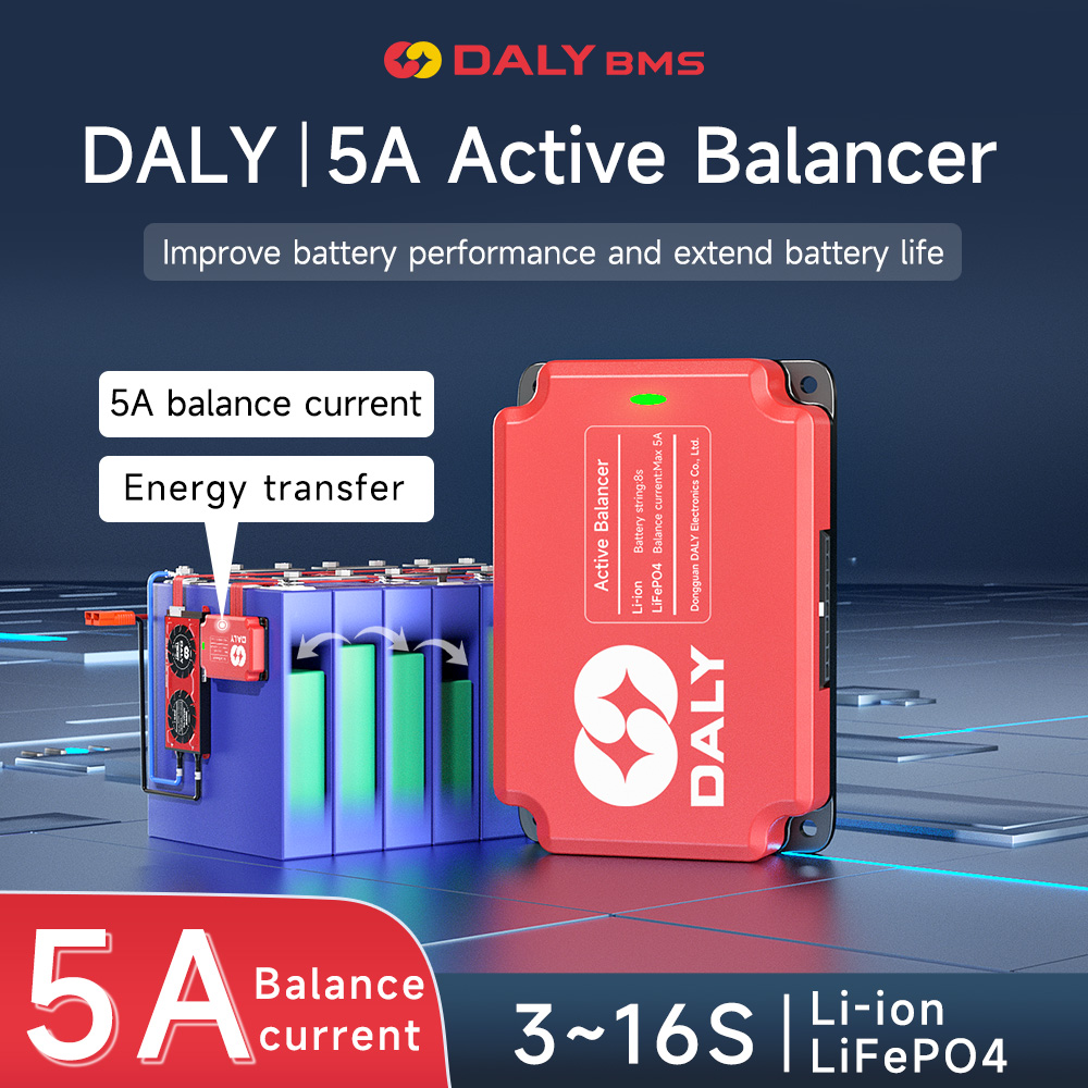 Mai Daidaita Batirin Lithium DALY 3S zuwa 16S 5A Mai Daidaita Hardware Mai Aiki Hoton da aka Fito