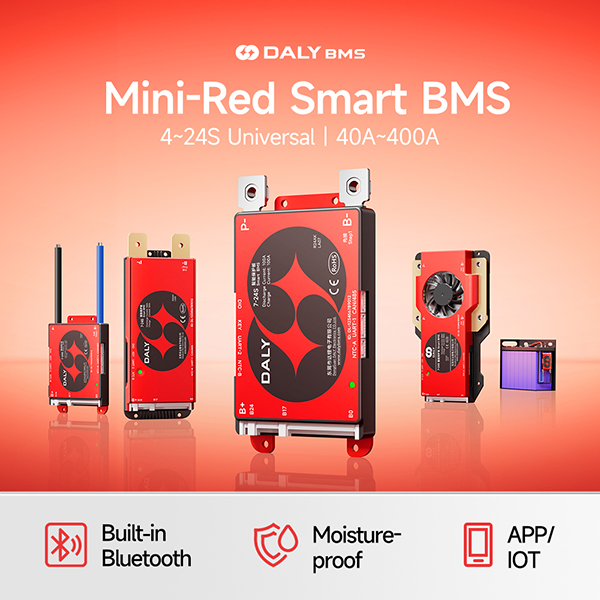  DALY Mini-Red Smart BMS (Gen 2) | 4S-24S Universal | 40A-400A Current