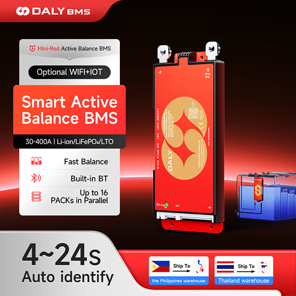 DALY BMS | Active Balancing BMS | 4S–24S | Smart Active Balancing Battery Management System | 30A–400A | LFP / Li-ion (NMC) / LTO Compatible | Auto Cell-Count| Built-in Bluetooth App Monitoring | 1A Active Balancing | Supports 14 Inverter Protocols Featured Image