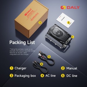 DALY Smart Charger | 1000W / 1500W / 2000W | 24V–84V (6S–24S) | Li-ion & LiFePO4 | IP67 Waterproof | ≥93% Efficiency | Bluetooth App + OTA | Portable & Vehicle-Mount | For RV, Golf Cart, ATV