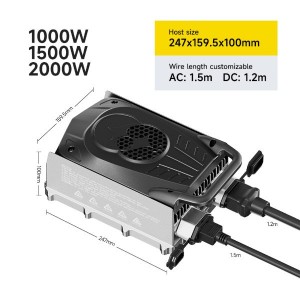 DALY Smart Charger | 1000W / 1500W / 2000W | 24V–84V (6S–24S) | Li-ion & LiFePO4 | IP67 Waterproof | ≥93% Efficiency | Bluetooth App + OTA | Portable & Vehicle-Mount | For RV, Golf Cart, ATV