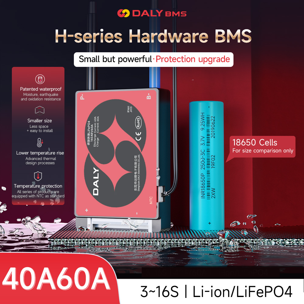 Hotunan BMS H na 18650 BMS 3S zuwa 16S 40A 60A da aka nuna