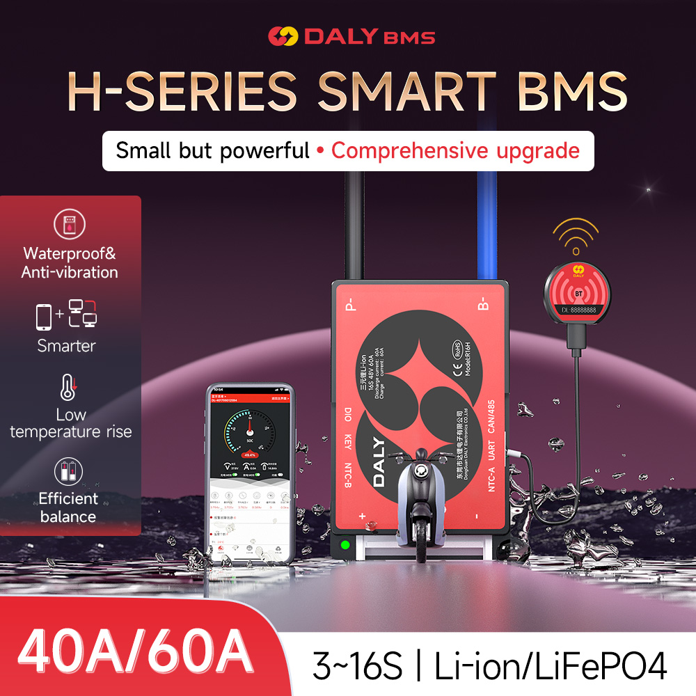 Lifepo4 Batareýasy BMS 12S H Seriýasy Akylly BMS 3S-den 16S-a 40A 60A-a çenli Surat