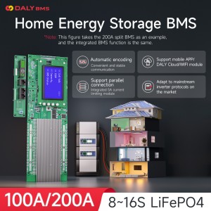 Ternary Lithium Roj Teeb Tsev Zog Cia Ntse BMS 8S 16S 100A