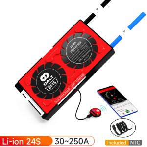 Daly Smart BMS Lub scooter hluav taws xob lithium roj teeb 20S 21S 24S 27S 32S 30A 250A bms