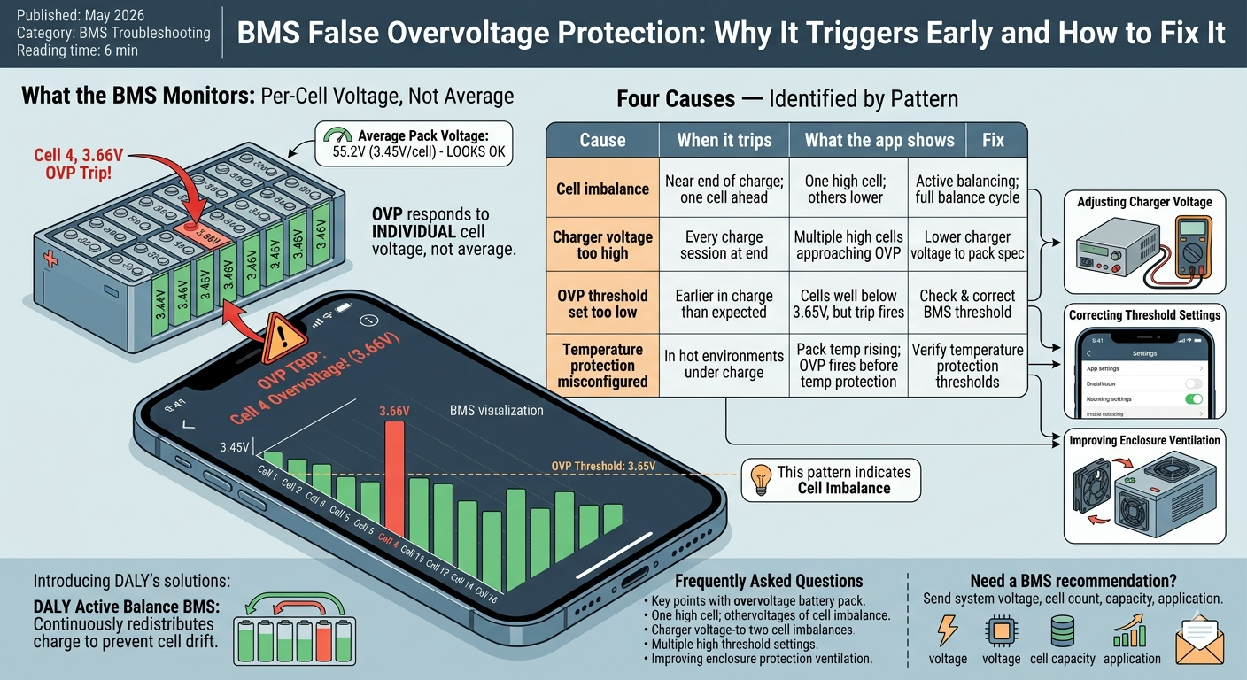 BMS False Overvoltage Protection: Why It Triggers Early & Fix
