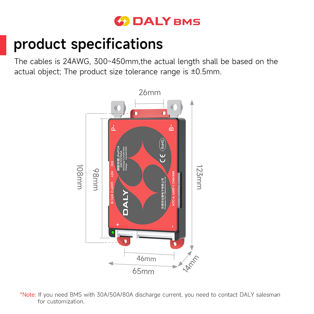 48V Lifepo4 BMS DALY K Series Smart BMS 3S to 24S 40A 60A 100A Featured Image