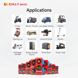 Baterai Lithium Lifepo4 LFP Daly Smart bms untuk Sepeda Listrik dan Skuter, 4s hingga 24S NMC LFP LTO 7s 8s 30A hingga 500A