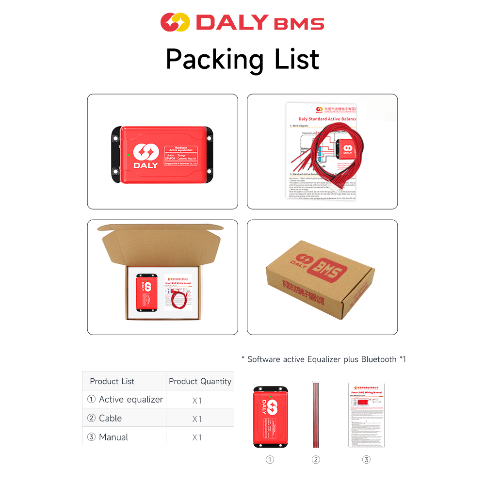 Daly lithium ion roj teeb lifepo4 bms 4S 8S 1A nquag balancer Featured Duab